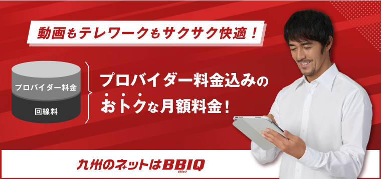 動画もテレワークもサクサク快適！プロバイダー料金込みのおトクな月額料金！