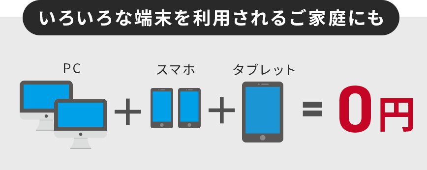 いろいろな端末を利用されるご家庭にも